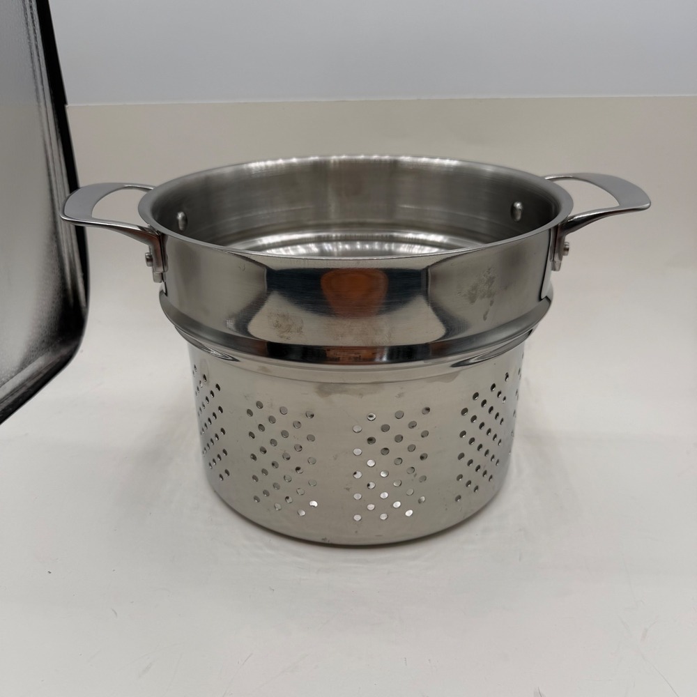 Viking Stainless Steel Pasta Insert Steam Pot 10 Inch Diameter 7.5 Inch Deep